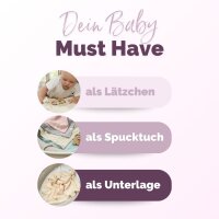 Livella Mulltücher aus 100% Bio-Baumwolle Set 1 - rosa, creme, mint, grau