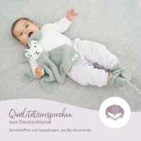 Livella Kuscheltuch Hase mit Söckchen (mint) aus Bio-Baumwolle